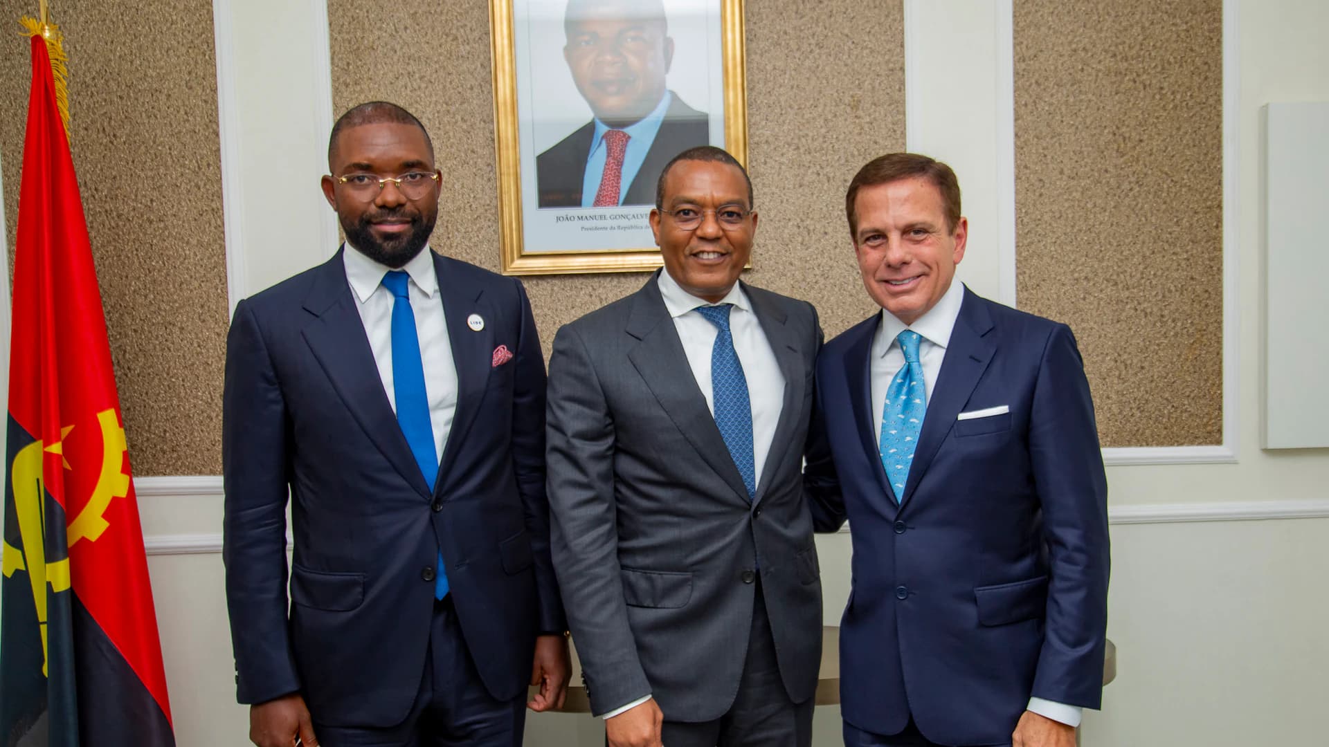 Venceslau Andrade, José de Lima Massano and João Doria in Luanda