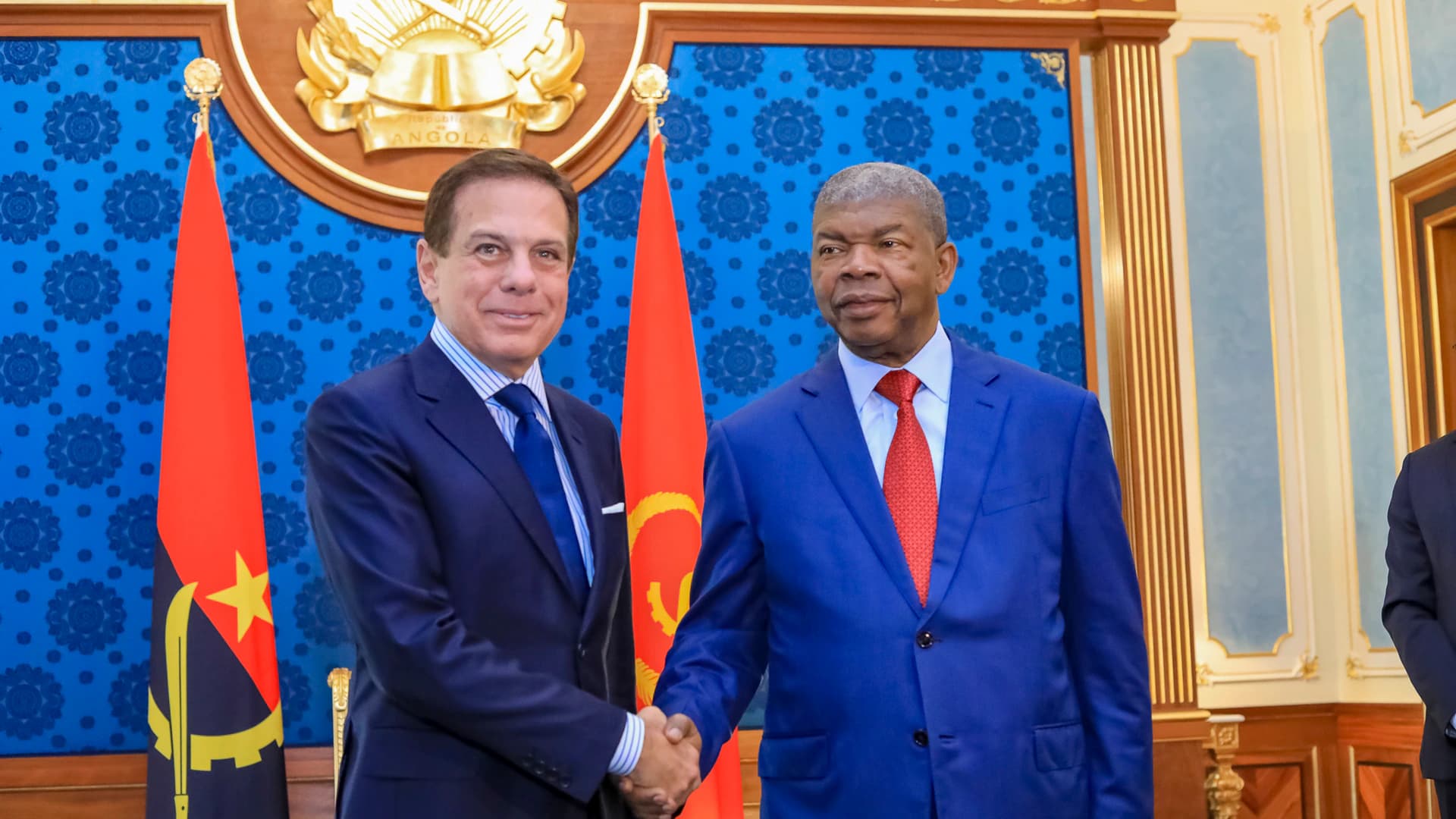 João Doria with President João Lourenço at the Presidential Palace in Luanda
