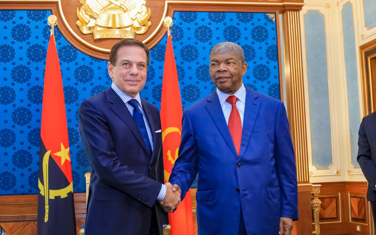 João Doria com o Presidente João Lourenço no Palácio Presidencial, em Luanda